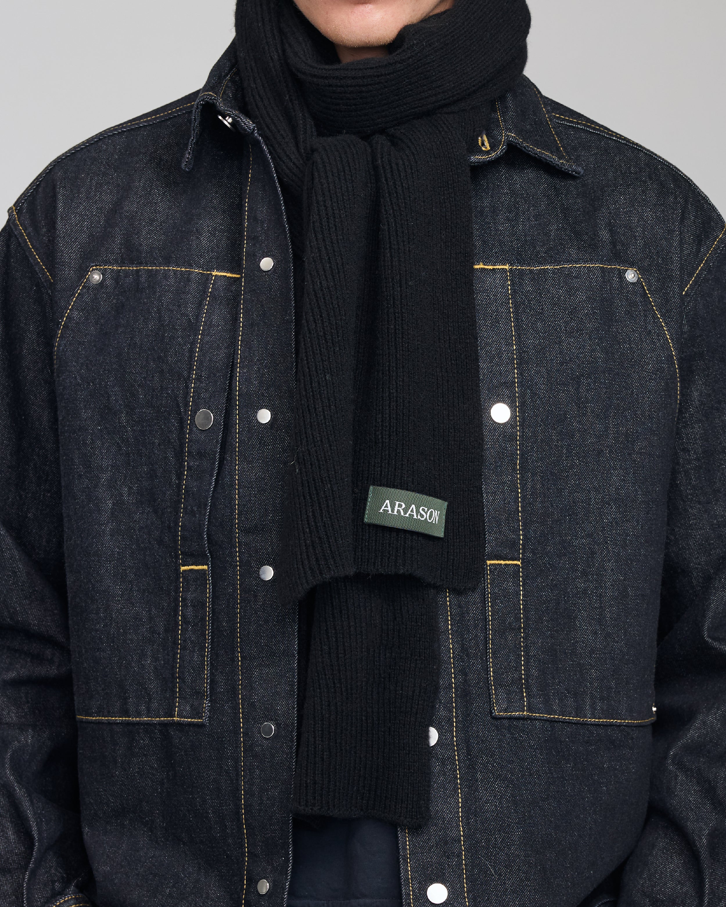 MERINO CASHMERE RIB SCARF