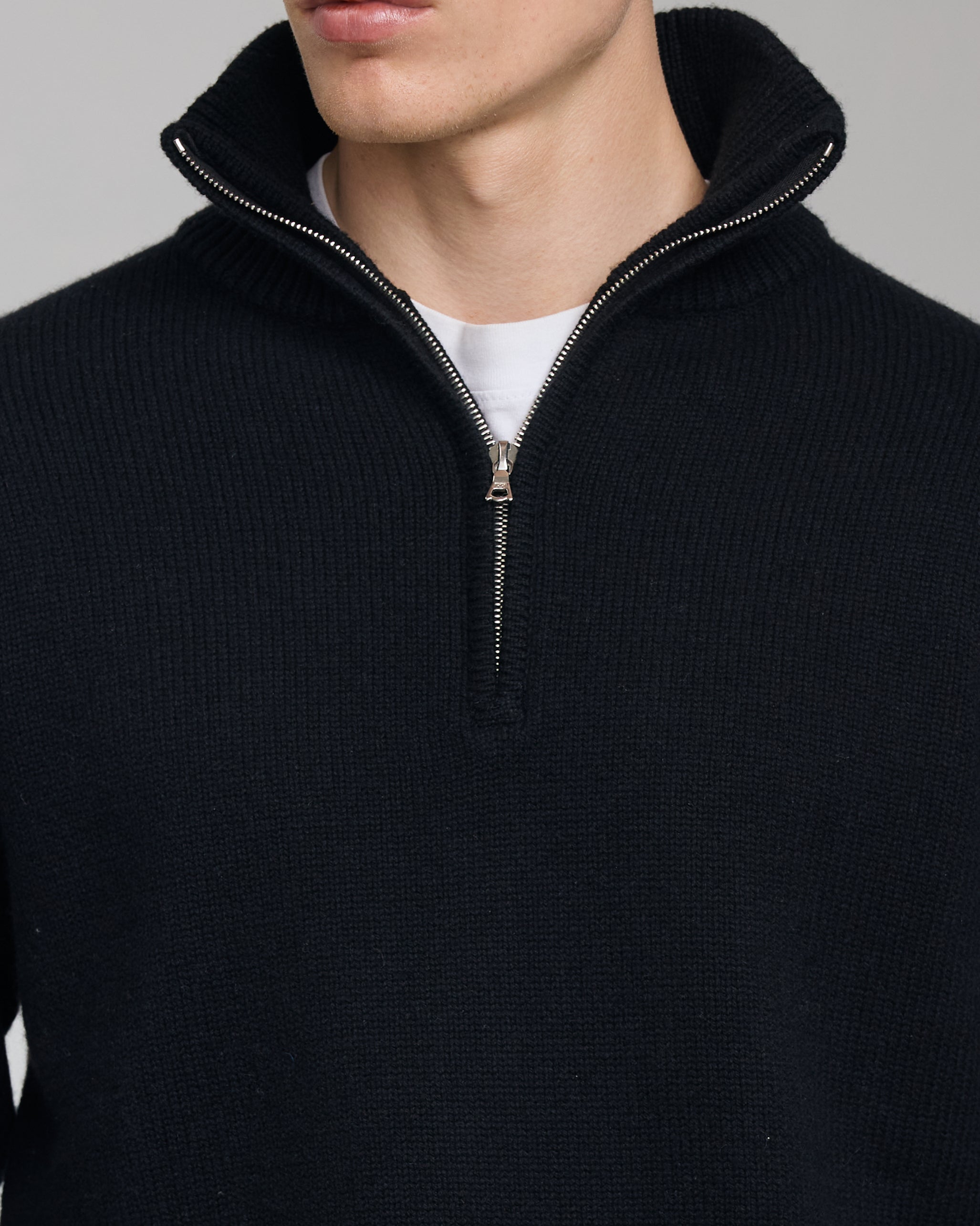 CASHMERE WOOL HALF ZIP