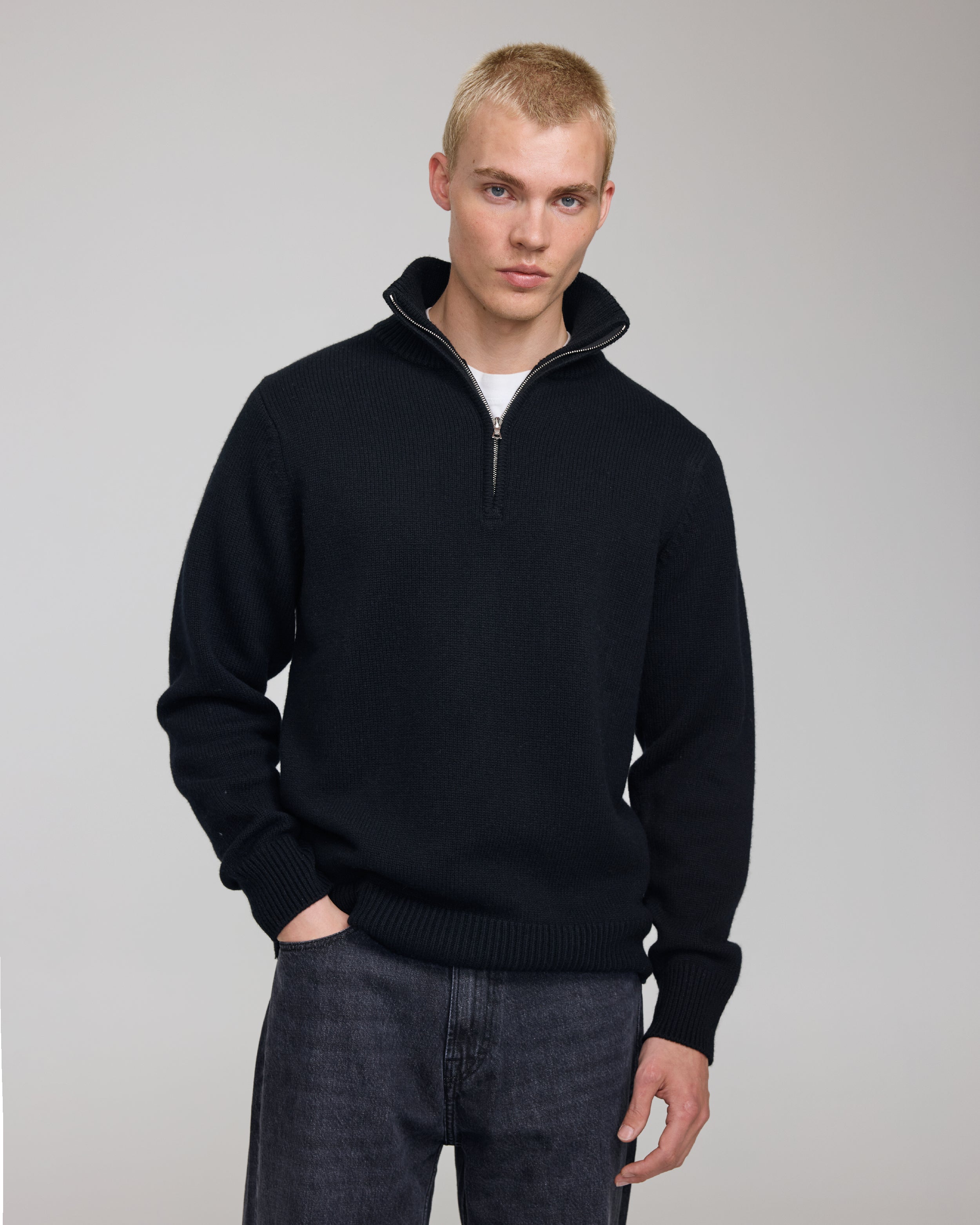 CASHMERE WOOL HALF ZIP