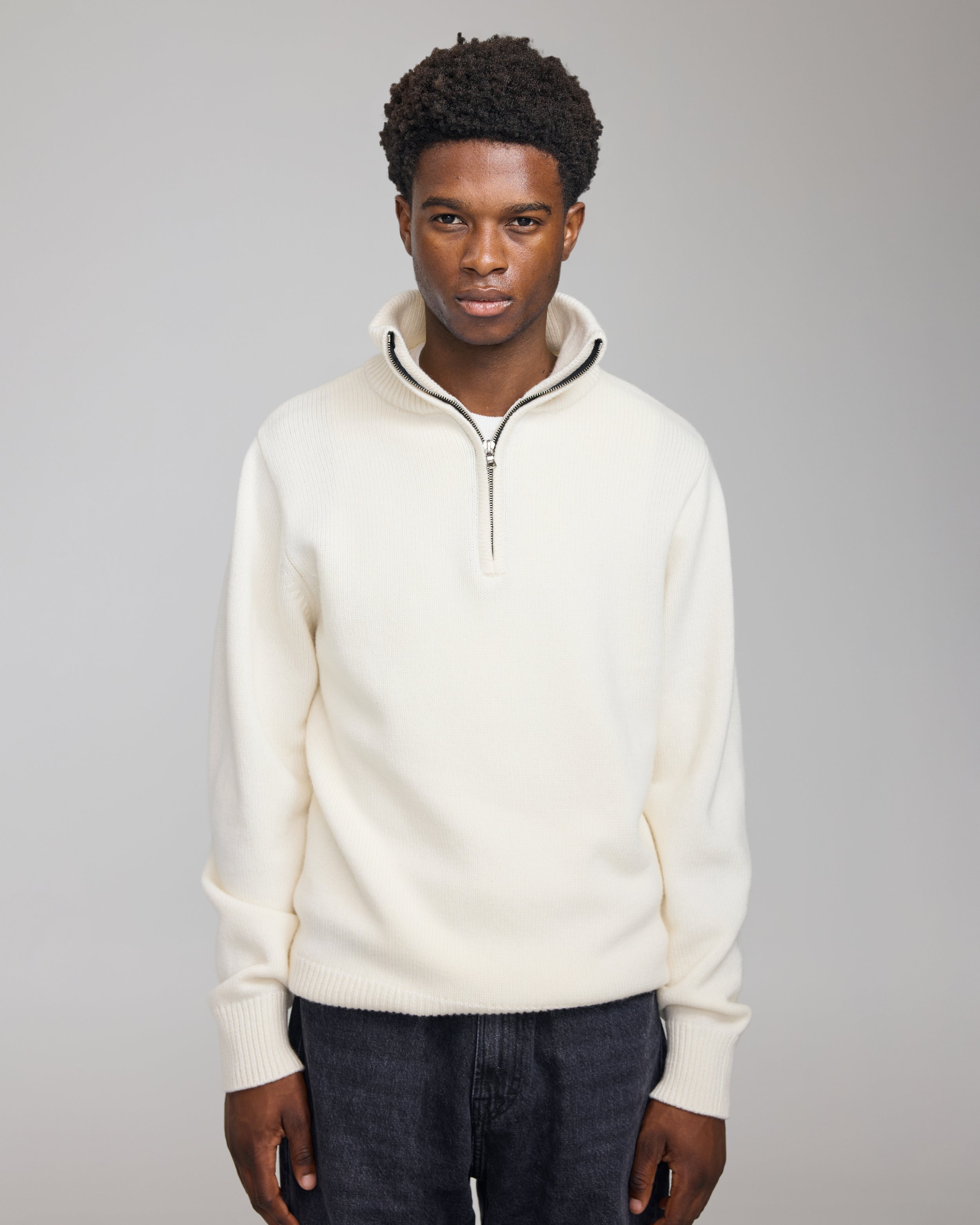 CASHMERE WOOL HALF ZIP