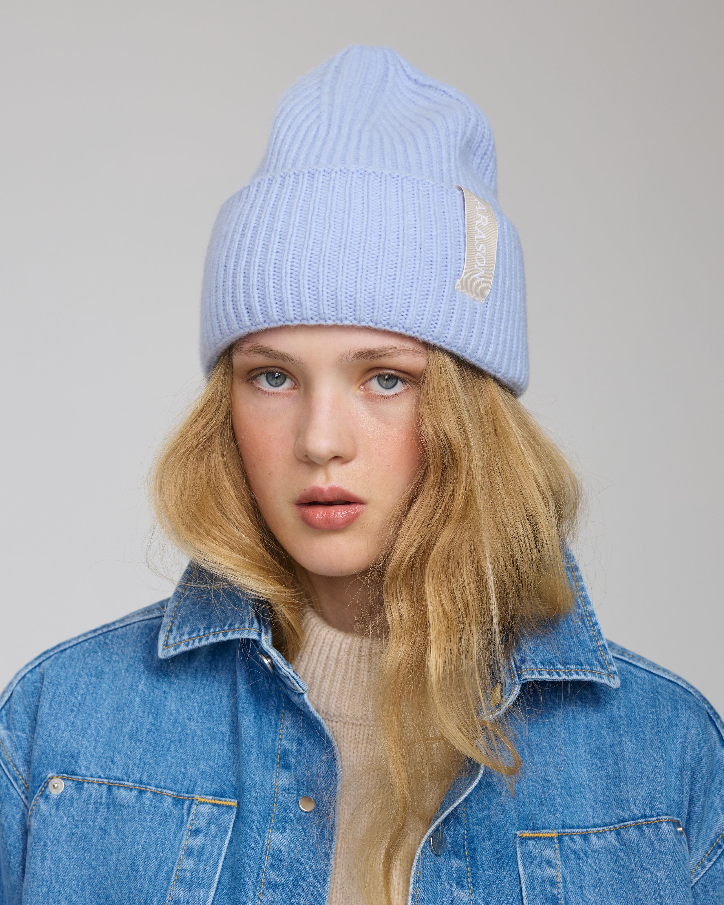 MERINO CASHMERE RIB BEANIE