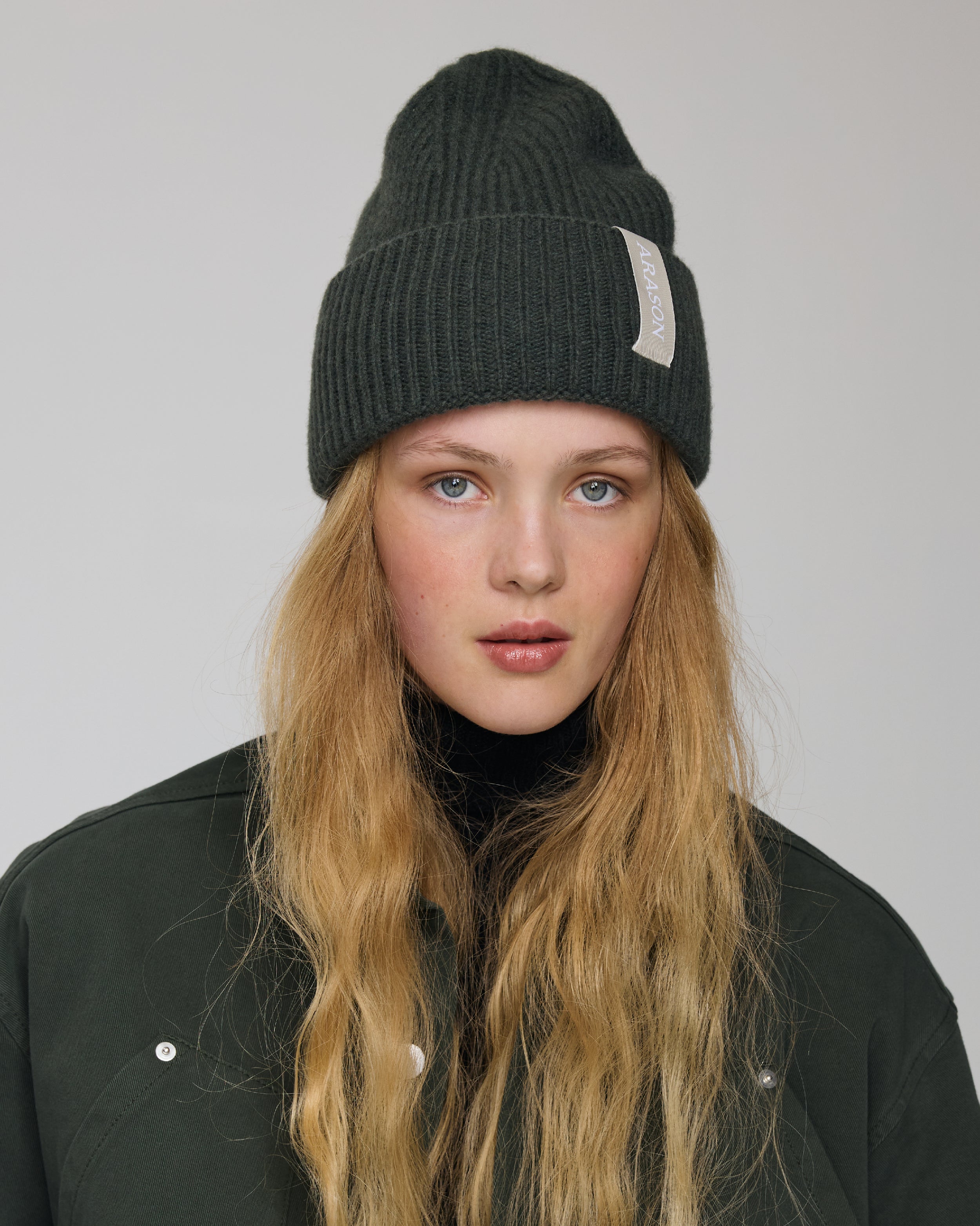 MERINO CASHMERE RIB BEANIE