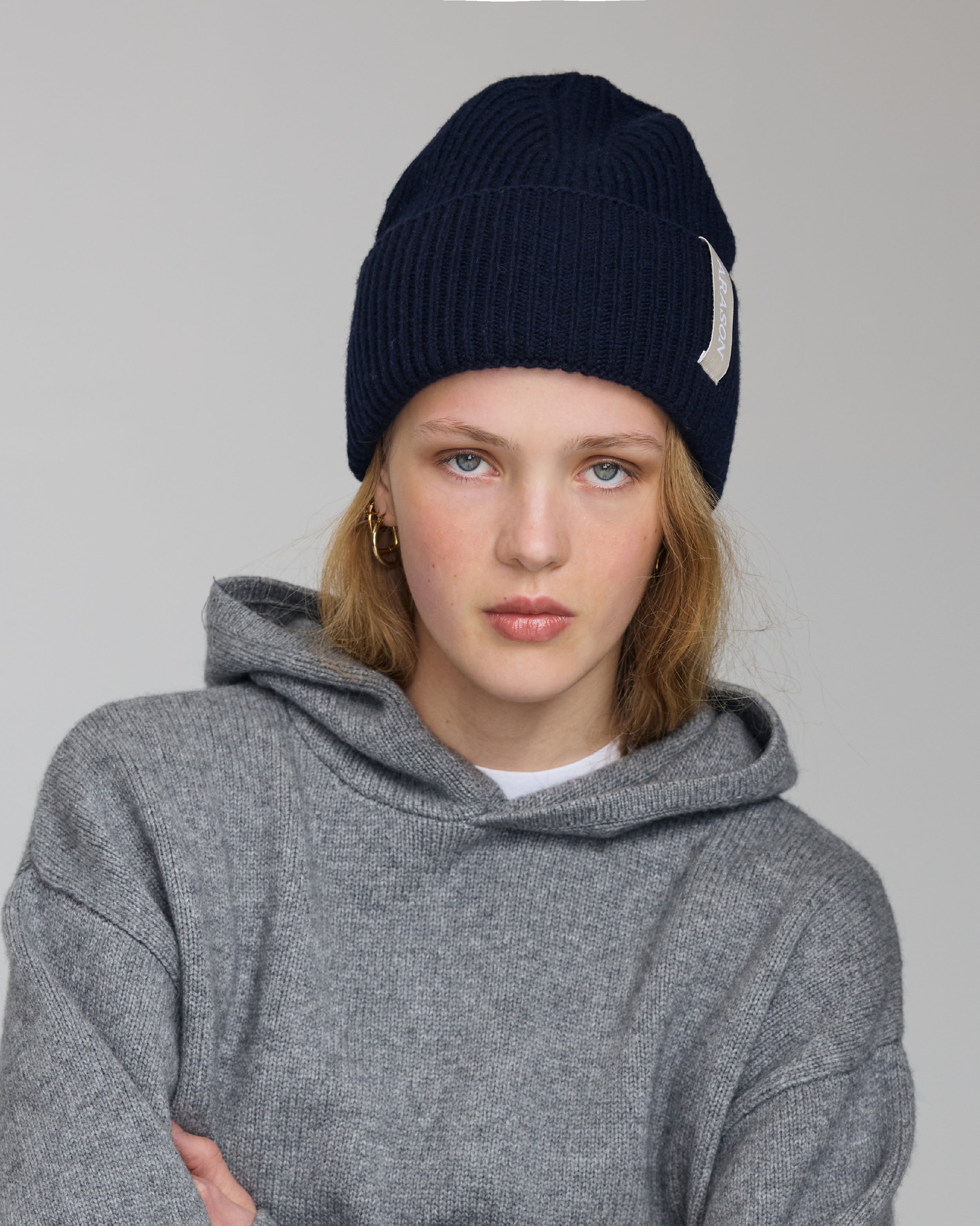 MERINO CASHMERE RIB BEANIE