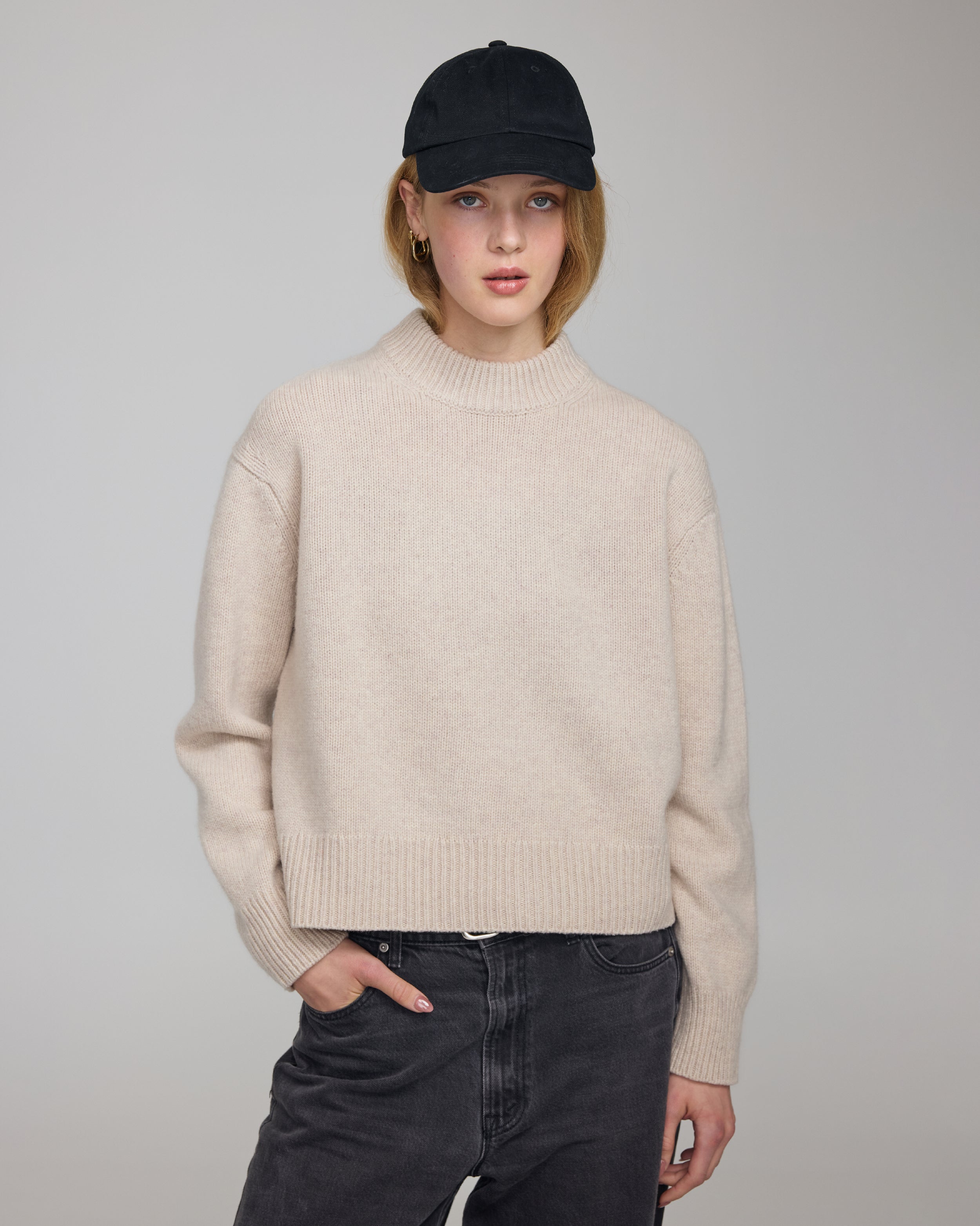 YAK WOOL CROPPED SWEATER