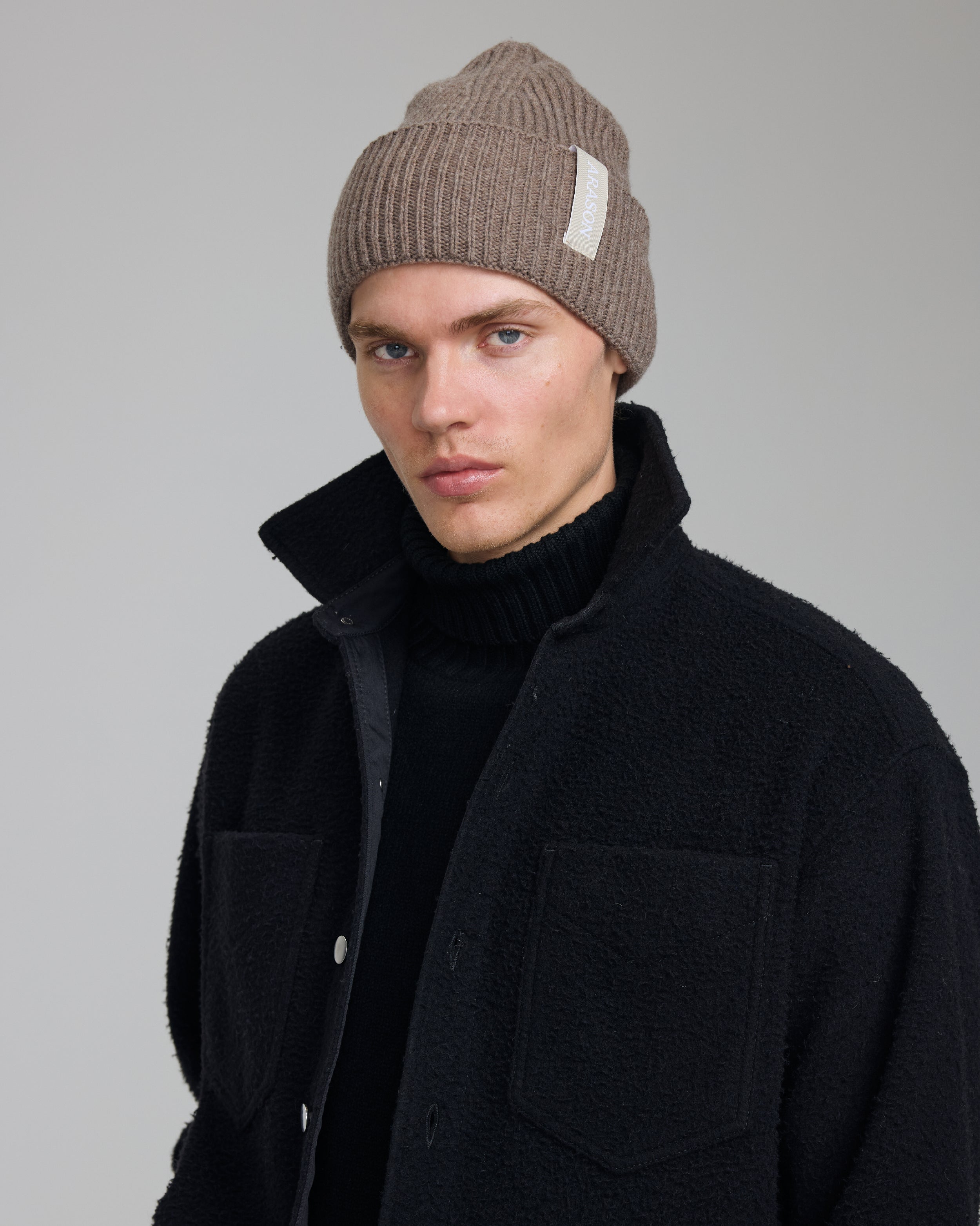 MERINO CASHMERE RIB BEANIE