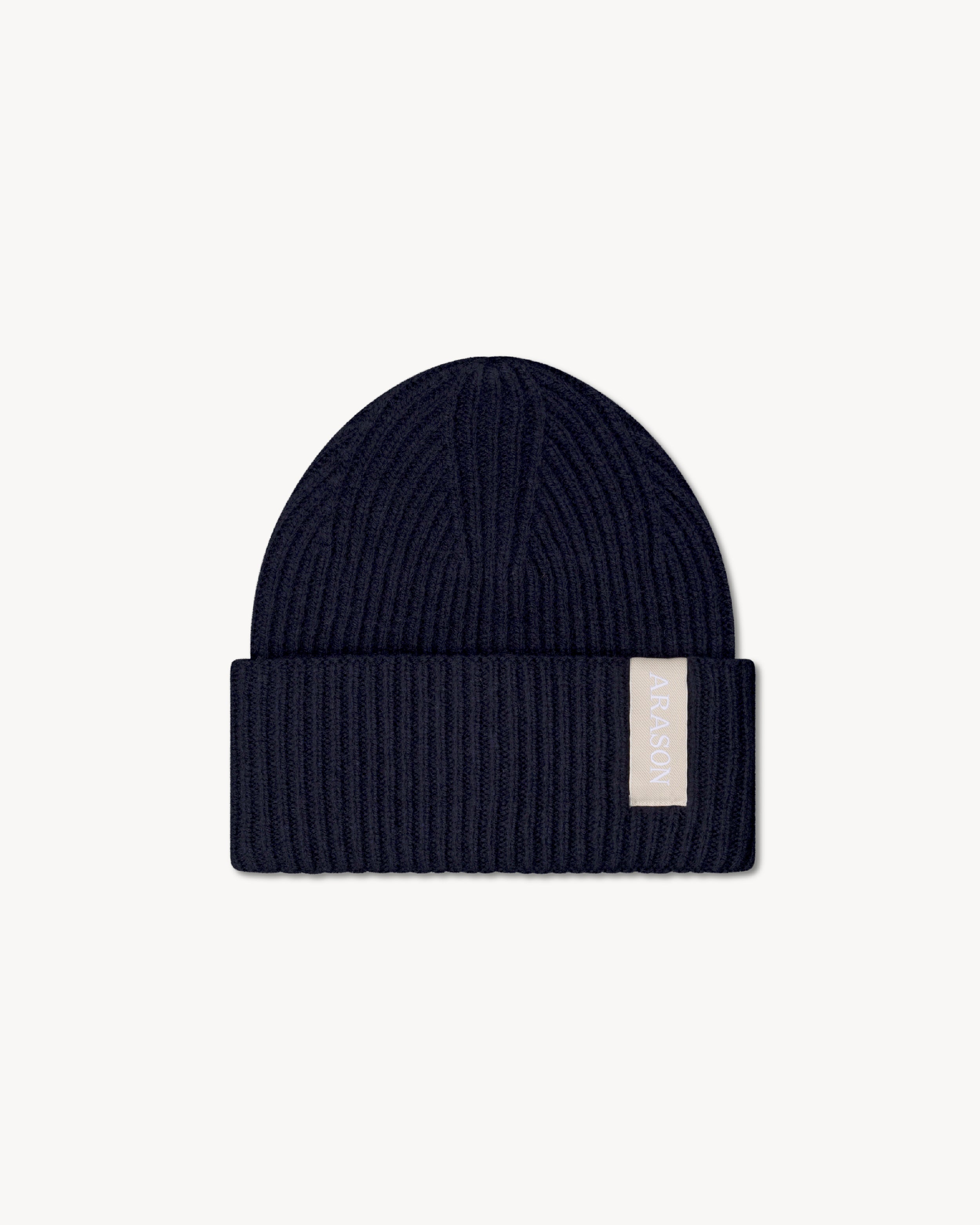 MERINO CASHMERE RIB BEANIE