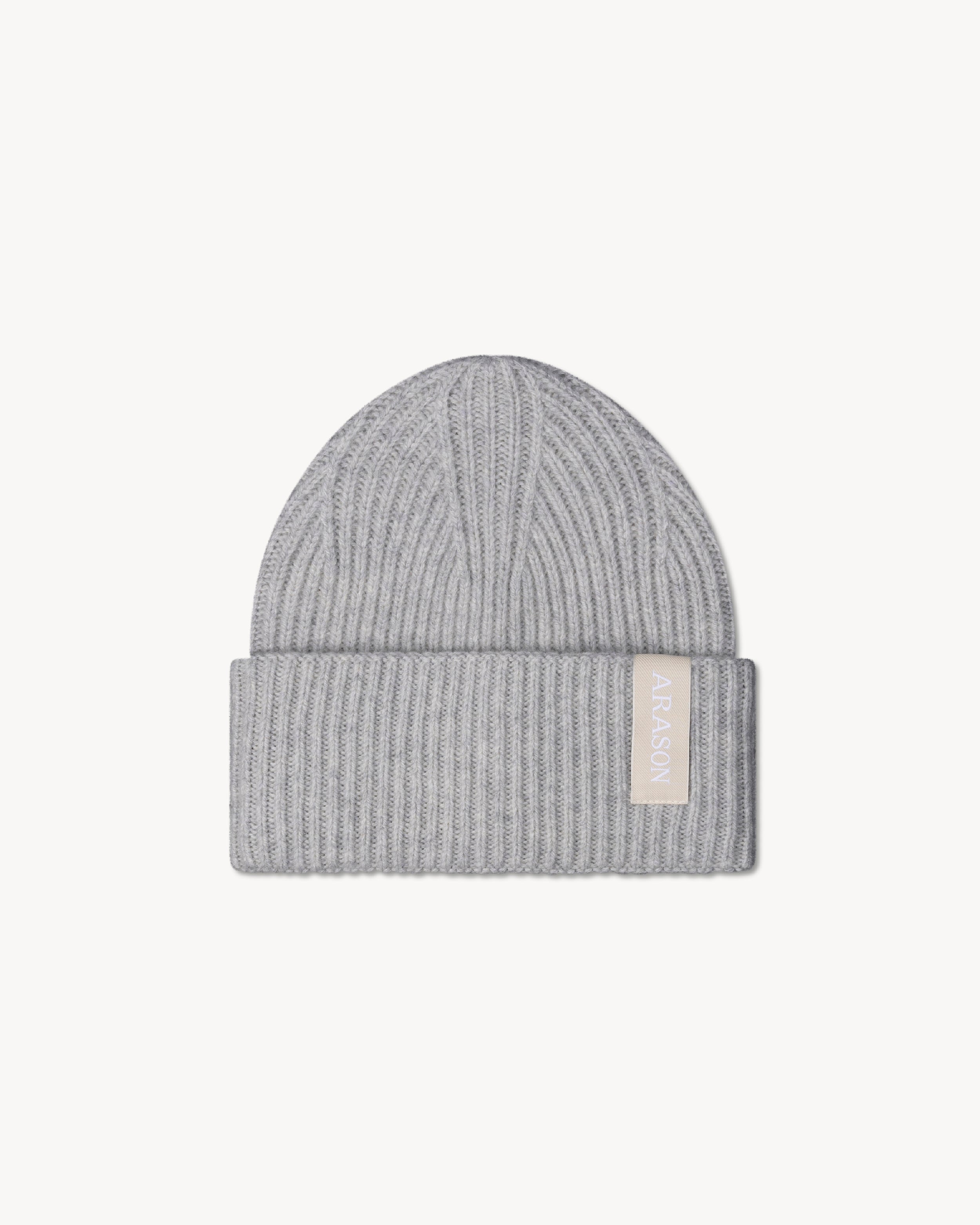 MERINO CASHMERE RIB BEANIE
