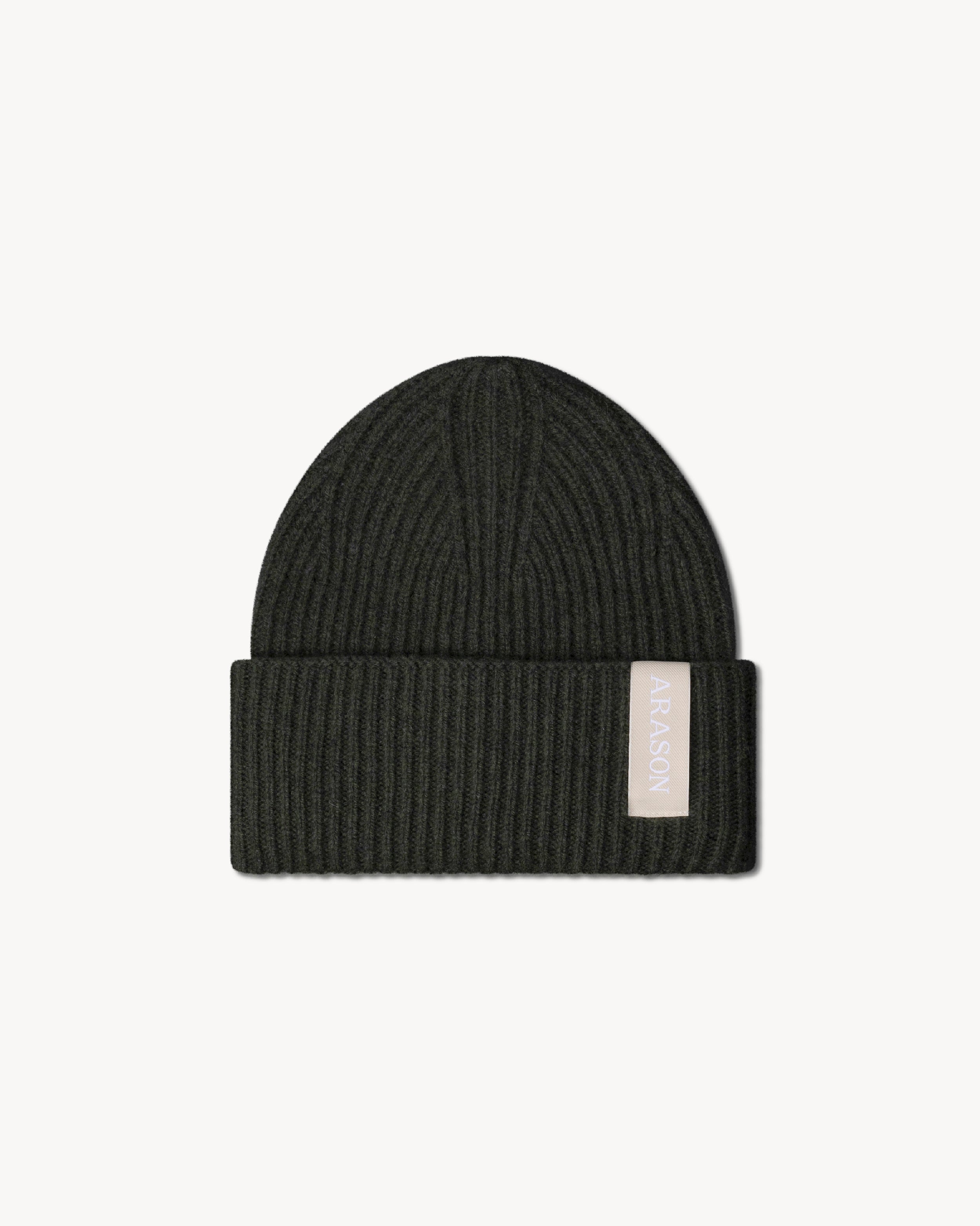 MERINO CASHMERE RIB BEANIE