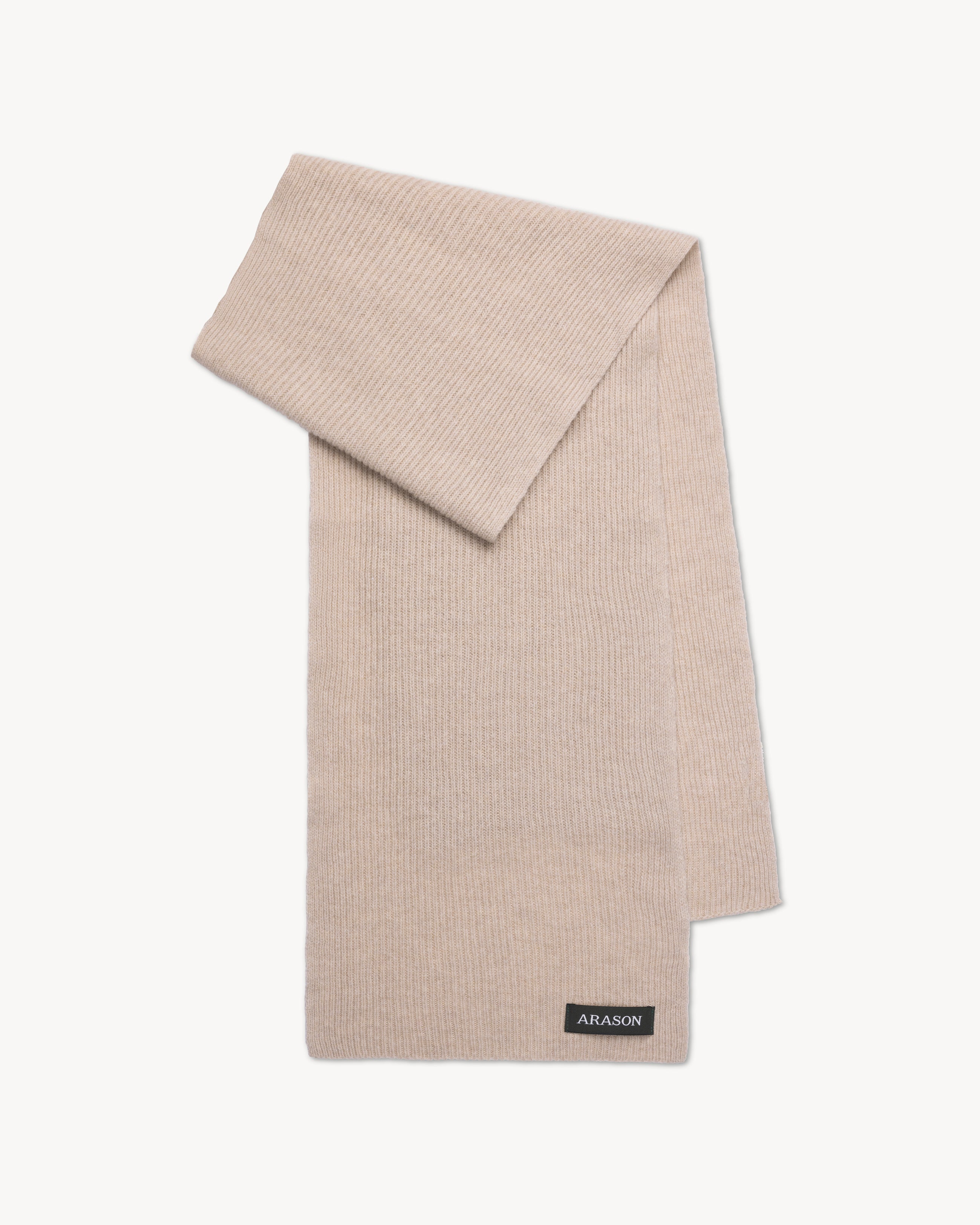 MERINO CASHMERE RIB SCARF