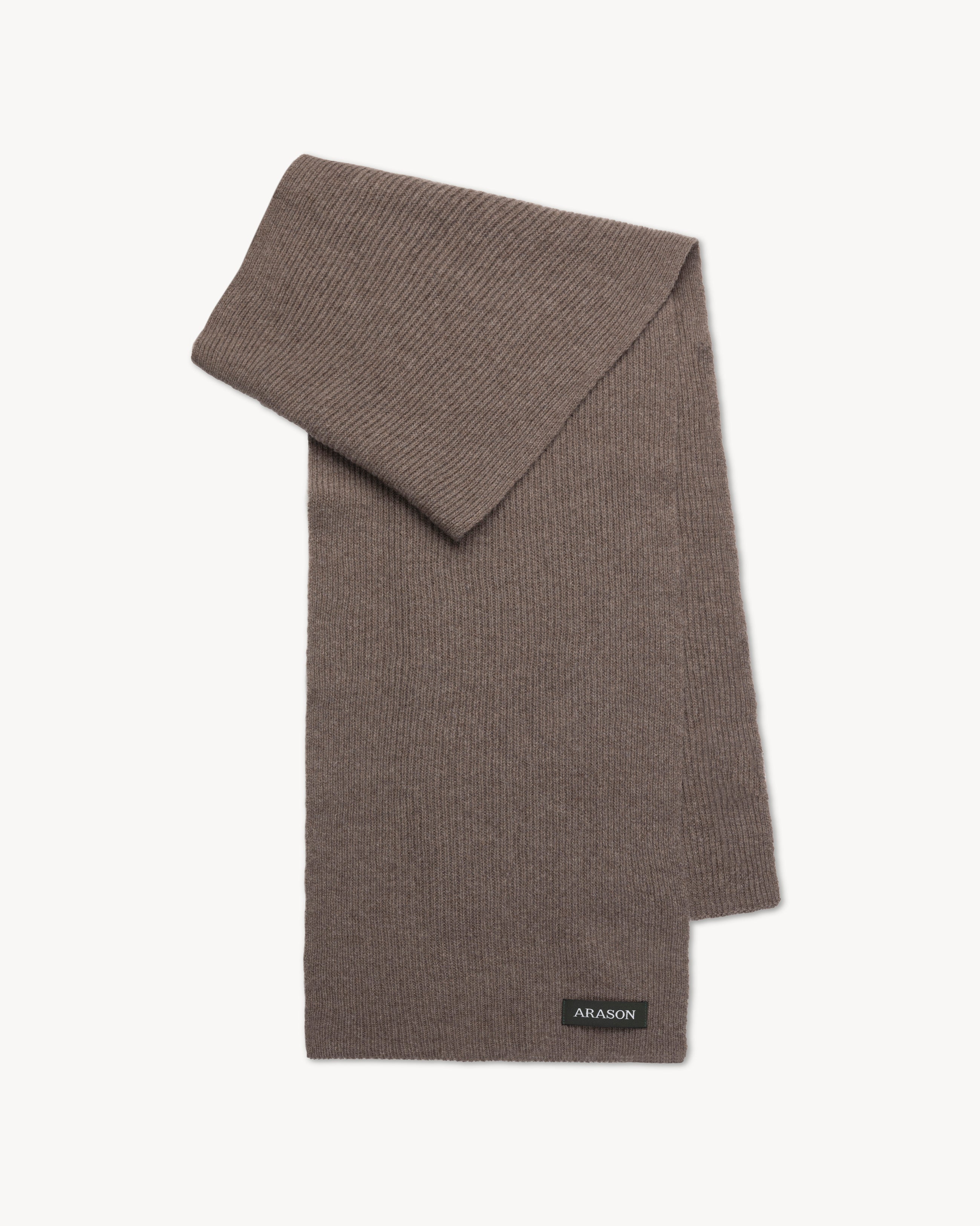 MERINO CASHMERE RIB SCARF