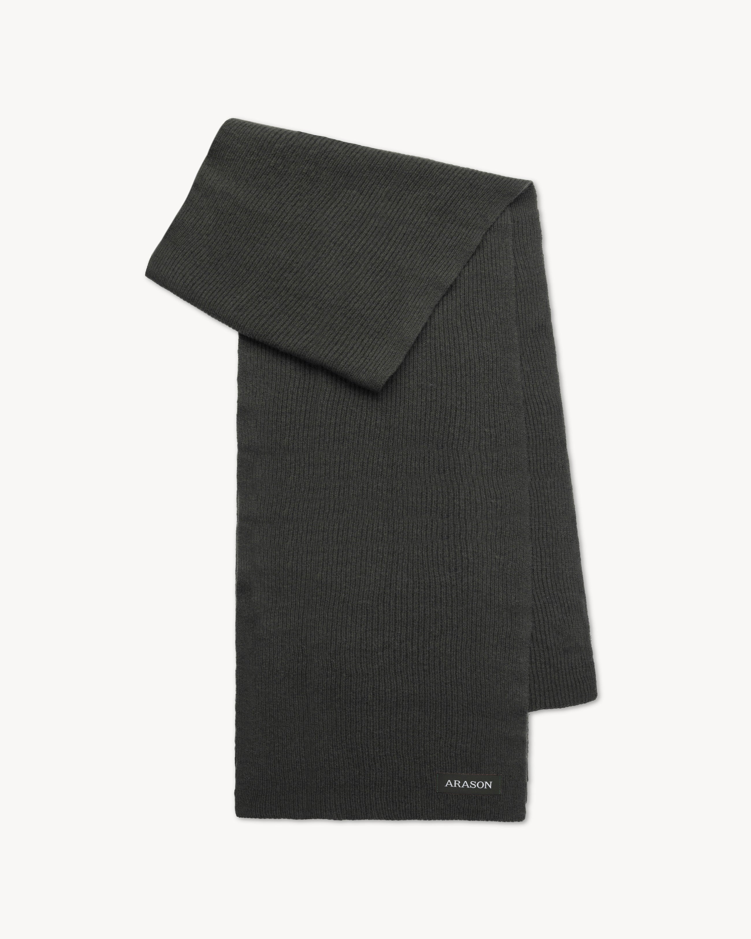 MERINO CASHMERE RIB SCARF