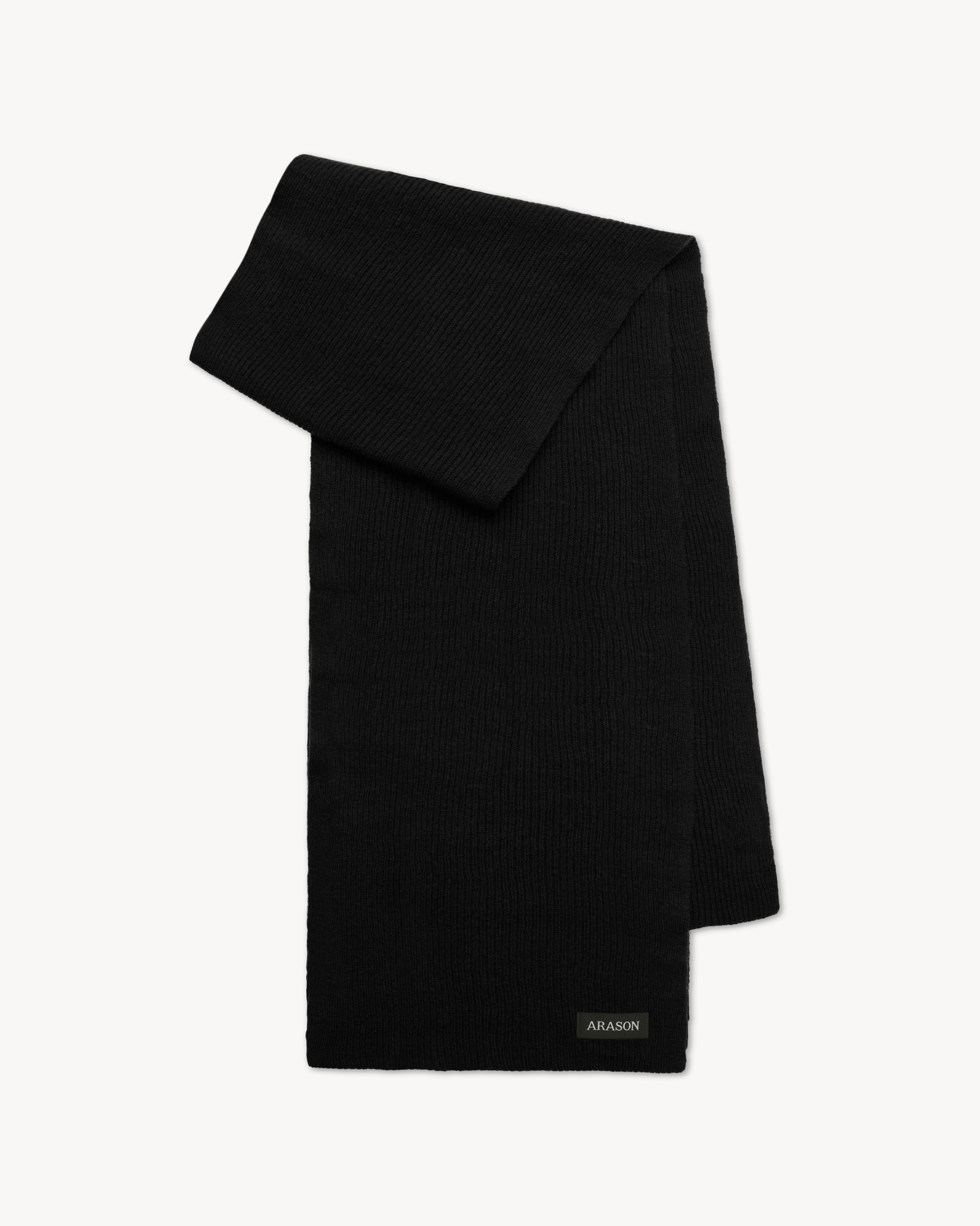 MERINO CASHMERE RIB SCARF