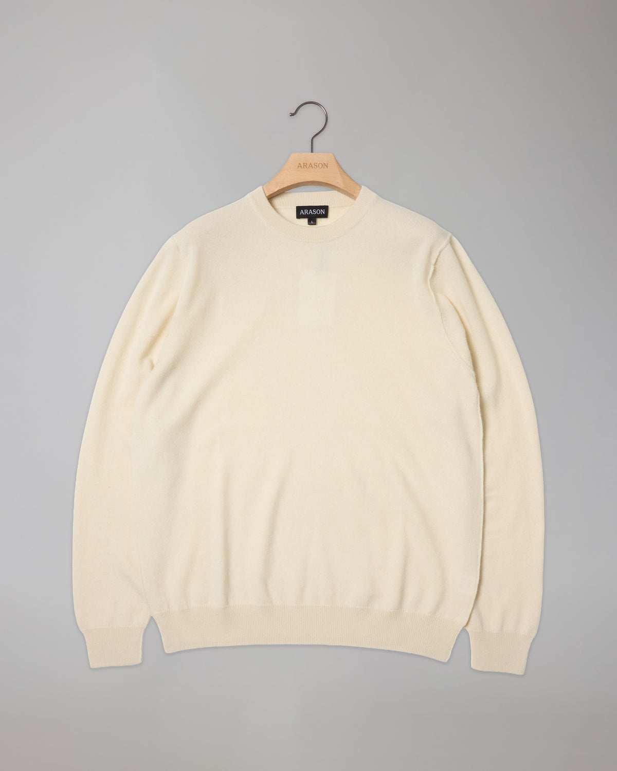 REVERSED SEAM CASHMERE CREW NECK