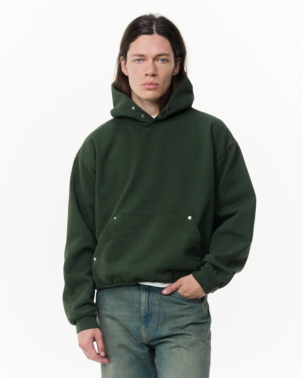 Cotton Snap Hoodie