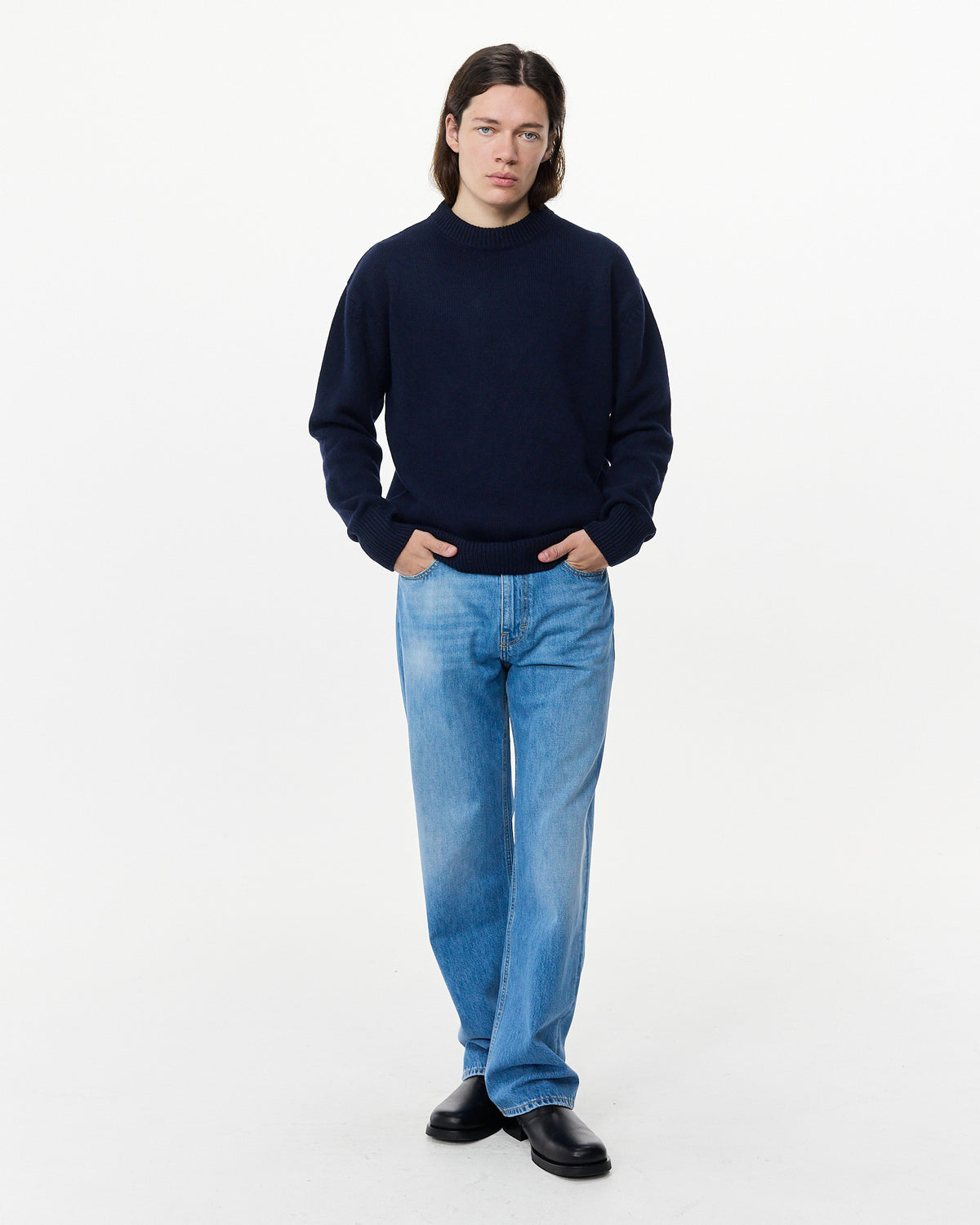 Relaxed Merino Sweater Navy