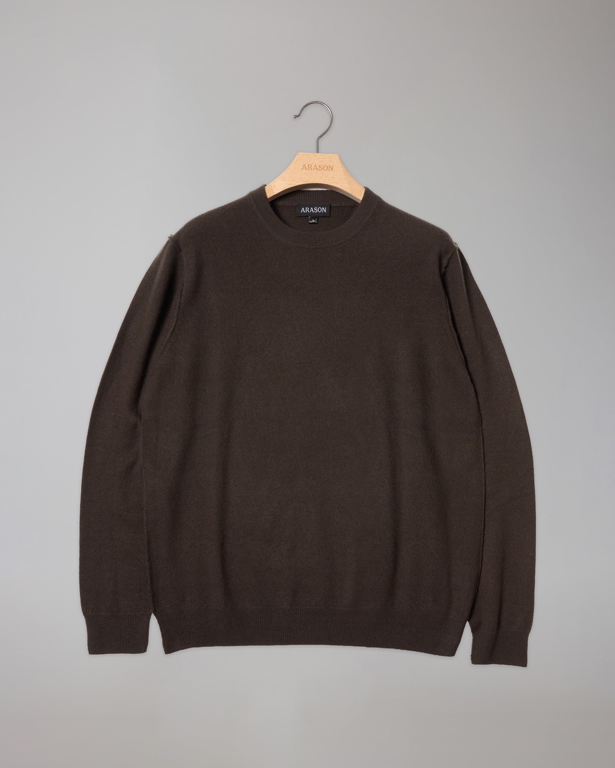 REVERSED SEAM CASHMERE CREW NECK