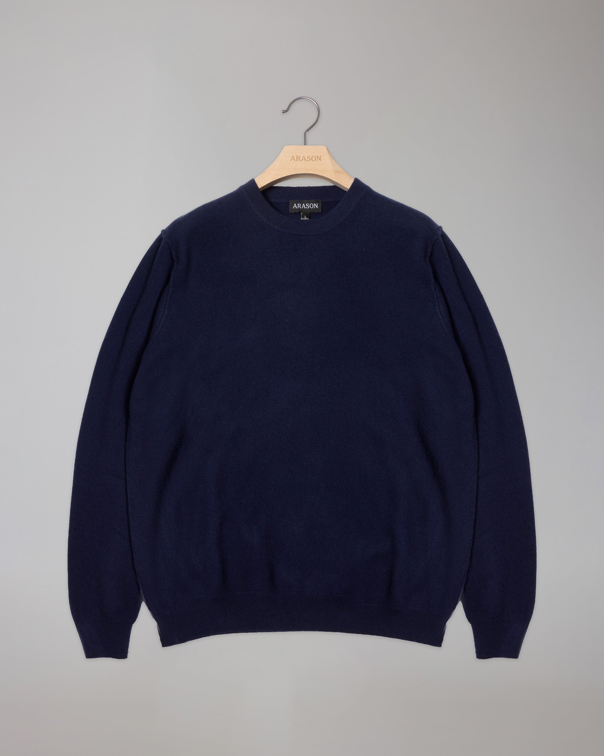 REVERSED SEAM CASHMERE CREW NECK